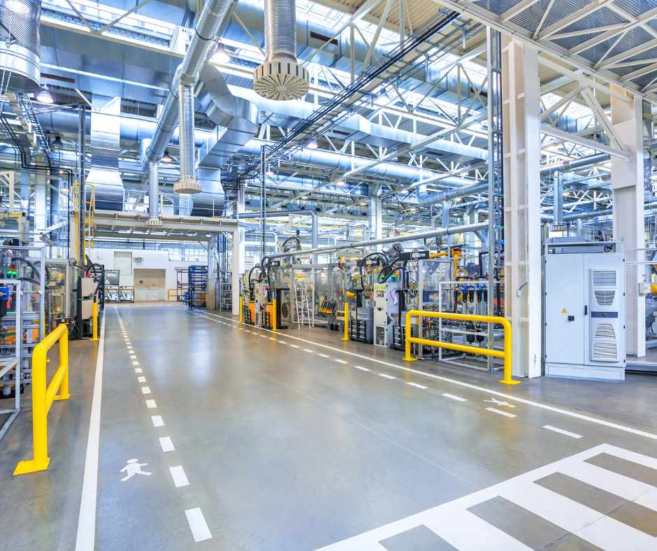 industrial cleaning services, factory floor and walkways 