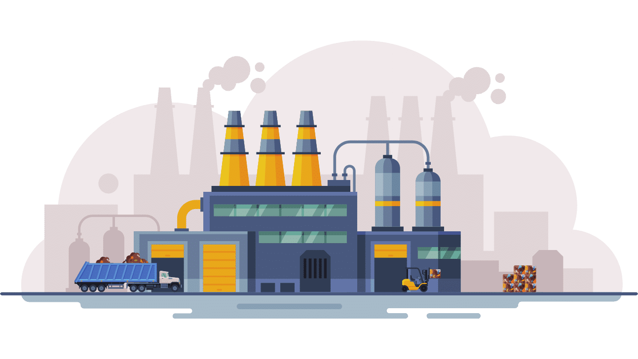 graphic of industrial waste facility to illustrate industrial cleaning